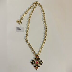 PROTO Kendra Scott Kinsley Statement Necklace in Gold with Pink and Purple